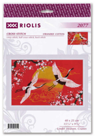 Borduurpakket Under Heaven - Cranes - RIOLIS   ri-2077