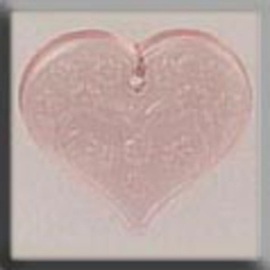 Glass Treasures Med. Floral Emb. Heart-Pale Rose - Mill Hill mh-12182