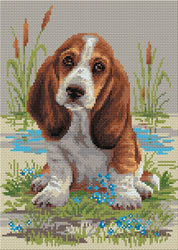 Diamond Mosaic Basset Hound Puppy - RIOLIS    ri-am0005
