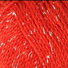 Scheepjes Catona Shine Zilver Rood 115-S / Hot Red - Silver