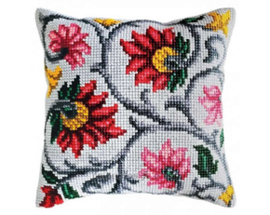 Kussen borduurpakket Floral Ornament - Collection d'Art    cda-5463