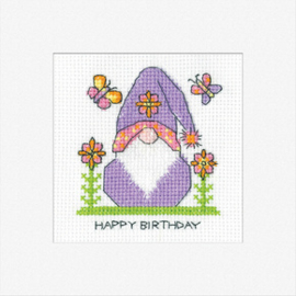 Borduurpakket Gonk - Birthday Flowers Card - Heritage Crafts     hc-1777a