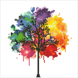 Diamond Art Rainbow Tree - Leisure Arts    la-da02-50456