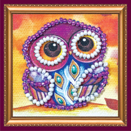Kralen borduurpakket Owl - 1 - Abris Art    aa-amm-003