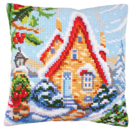 Kussen borduurpakket Fairy Cottage - Collection d'Art    cda-5244