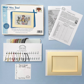 Borduurpakket Kate Garrett - Woof, Moo, Baa! - Bothy Threads    bt-xmas74