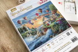 Petit Point borduurpakket Balloons over Sunset Cove - Luca-S  ls-g614