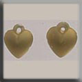 Glass Treasures Very Small Dmd Heart-Matte Gold - Mill Hill   mh-12075