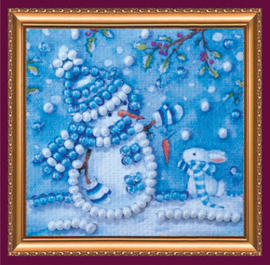 Kralen borduurpakket Snowman and Bunny - Abris Art    aa-amm-025