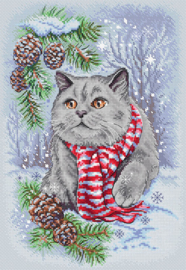 Borduurpakket Winter Cat - Leti Stitch     leti-l8997