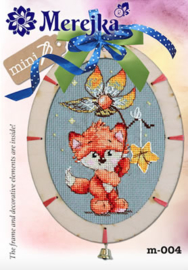 Borduurpakket Mini kit with wooden Frame - Fox - Merejka    mer-m004