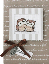 Borduurpakket Kaart Two Owls - Luca-S    ls-sp025