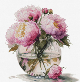 Borduurpakket Bouquet of Peonies - Luca-S     ls-b7028