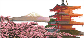 Simply Dotz Mount Fuji and Chureito Pagoda at Sunset, Japan - Needleart World   nw-sd09-402