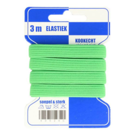 Blauwe kaart fleurig elastiek / 8 mm groen
