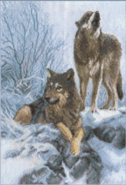 Borduurpakket Howling Wolf - PANNA    pan-1014-ps