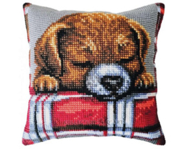 Kussen uittel borduurpakket Beloved Puppy - Collection d'Art    cda-5482cc