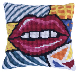 Kussen borduurpakket Patchwork Kiss - Needleart World   nw-lh09-005