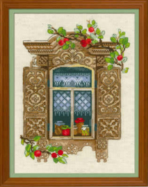 Borduurpakket Window With Apples - RIOLIS / Venster met appels  ri-1732