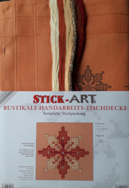 Stick- Art Borduurpakket / Oranje Tafelkleed 80 x 80 cm