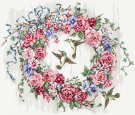 Borduurpakket Hummingbird Wreath - Leti Stitch   leti-0990