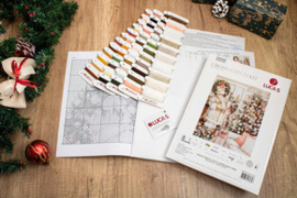 Borduurpakket White Santa With Christmas Tree - Luca-s   ls-bu5019