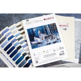 Petit Point borduurpakket The Howl of Wolves and the Winter Moon  - Luca-S       ls-g727