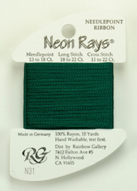 Neon Rays Forest Green - Rainbow Gallery     rg-n031