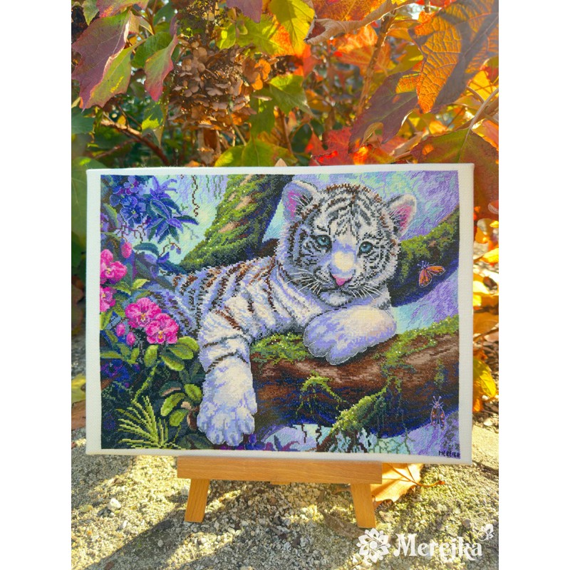 Borduurpakket White Tiger - Merejka    mer-k260