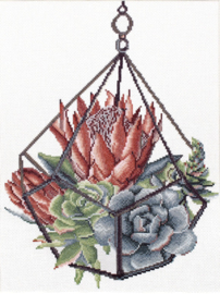 Voorbedrukt borduurpakket Succulent Garden 1 - Needleart World    nw-nc440-096