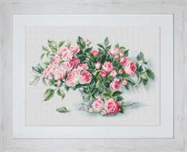 Borduurpakket Bouquet of Pink Roses - Luca-S    ls-b2286