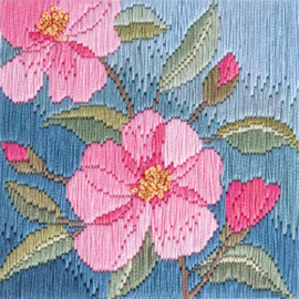 Platsteek pakket Long Stitch - Camellias - Derwentwater Designs    bt-dwsls14