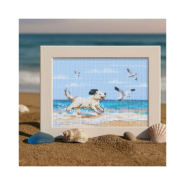 Borduurpakket Dog Running on Beach - RTO     rto-m01108