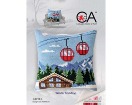 Kussen uittel borduurpakket Winter Holidays - Collection d'Ar   cda-5491cc