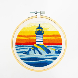 Vrij borduren pakket Lighthouse at Dusk - Milpoint    mil-e1-024k