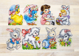 Borduurpakket Easter Ornaments Kit of 8 pieces - Leti Stitch   leti-l8032