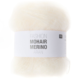 Fashion Mohair Merino Aran - 500g - 145m - 001 - Wit