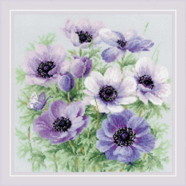 Borduurpakket Purple Anemones - RIOLIS     ri-2176