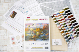 Borduurpakket Autumn Creek Mill - Luca-S    ls-b616