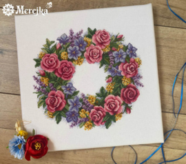 Borduurpakket Rose Wreath - Merejka     mer-k238