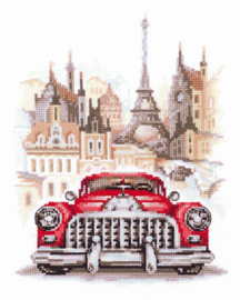 Borduurpakket Retro Cadillac - Chudo Igla (Magic Needle)    ci-110-021