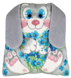 Borduurpakket Bunny Cushion - RIOLIS    ri-1647
