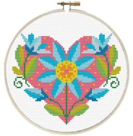 Voorbedrukt borduurpakket Floral Heart - Needleart World    nw-nc240-065