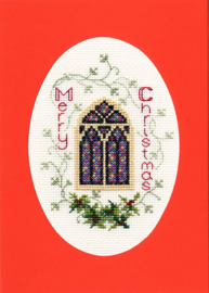 Borduurpakket Christmas Card - Stained Glass Window - Bothy Threads   bt-dwcdx29