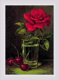 Borduurpakket Rose and Sweet Cherry - RIOLIS  ri-2123