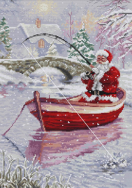 Borduurpakket Santa Fishing - Luca-S   ls-bu5014