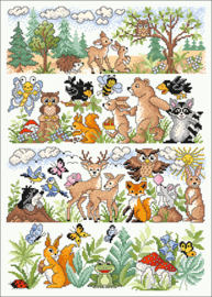 Borduurpatroon Lindner’s Kreuzstiche – Leaflet Tiere des Waldes / 141