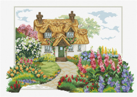 Voorbedrukt borduurpakket Foxglove Cottage - Needleart World    nw-nc640-089