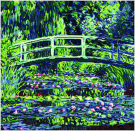 Diamond Squares Water Lilies and Japanese   nw-dq13-003