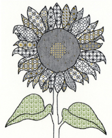 Borduurpakket Blackwork - Sunflower - Bothy Threads    bt-xbw01